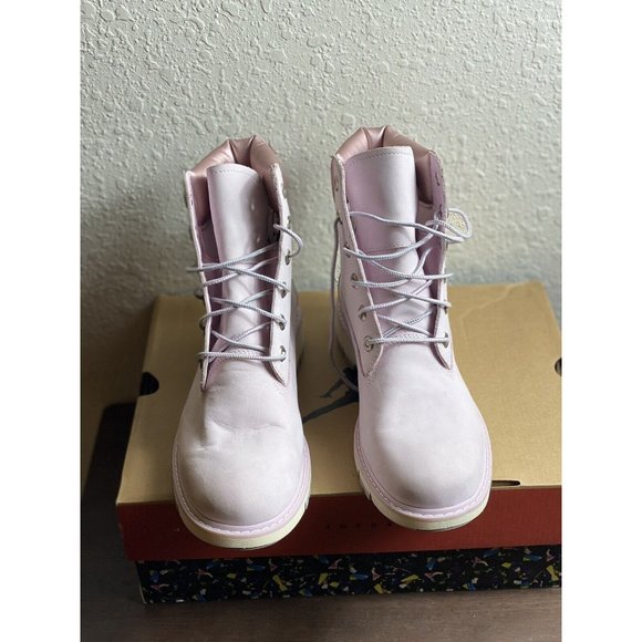 Timberland Women's 6" Premium Boot Light Pink/Metallic Collar Sz.‎ 9.5 - No Box - Picture 1 of 6